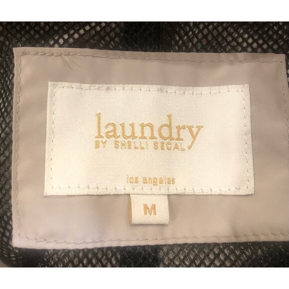 Laundry by Shelli Segal hooded trench coat black/light taupe women's size M - Picture 8 of 11